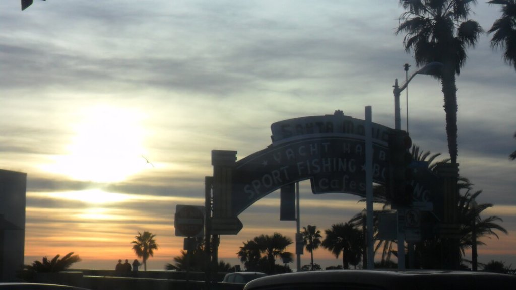 Santa Monica Beach at sunset
